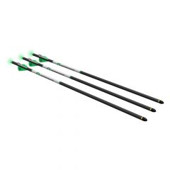 AXCCA203PK : Premium Crossbow Arrow 3x 20" Carbon w/ Green LED Half Moon Lighted Nocks